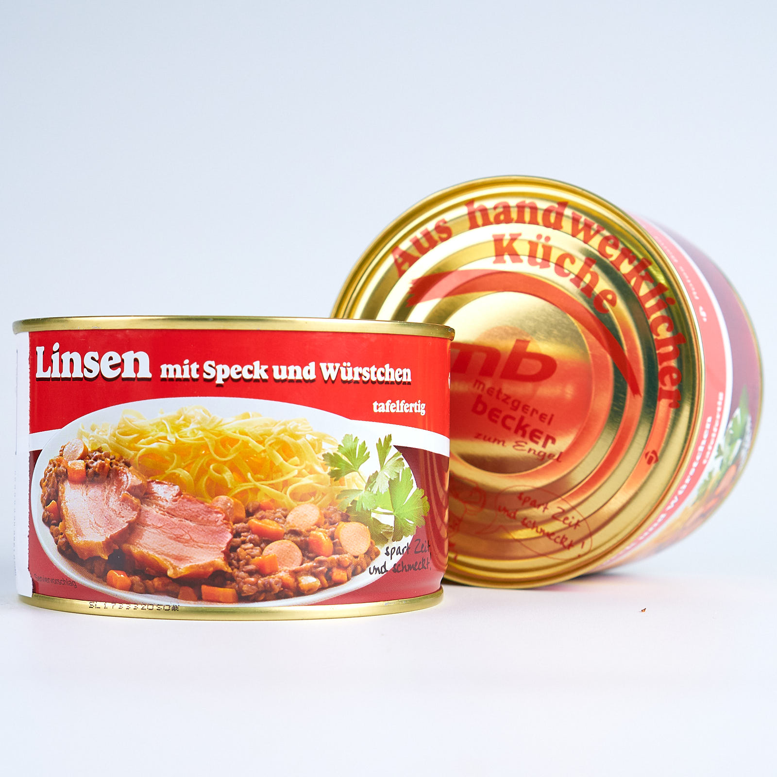 Linsen mit Speck und Saitenwürstle